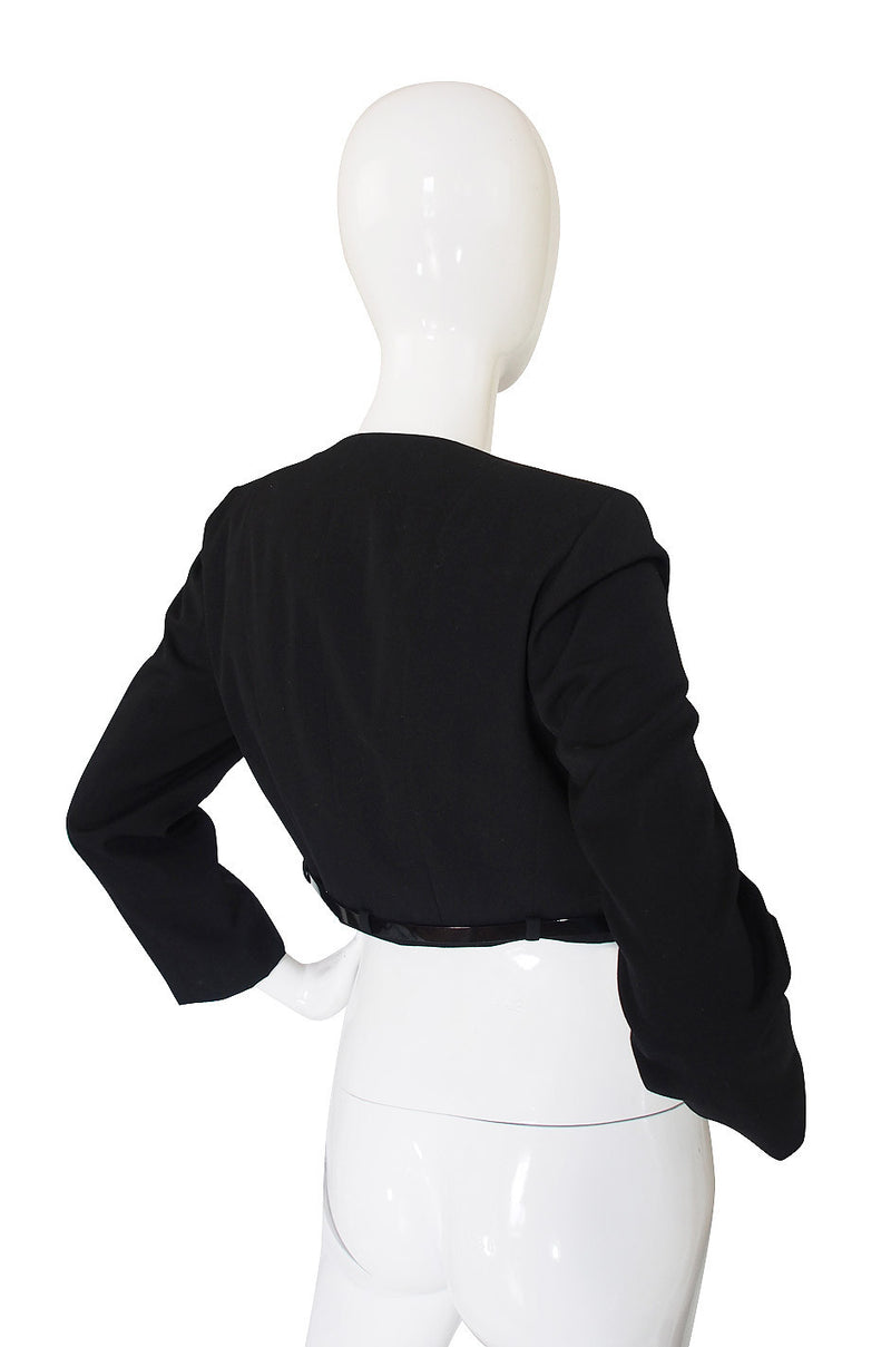c2000 Chic Little Black Cropped Chanel Jacket & Belt