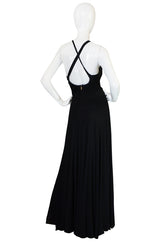 Recent Roberto Cavalli Plunging Black Silk Jersey Dress