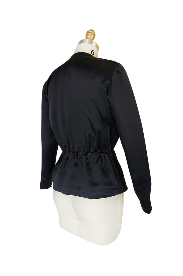 Fall 1978 Christian Dior Haute Couture Black Silk Wrap Top