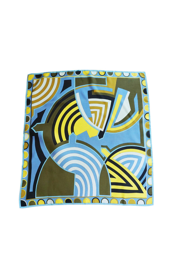 1960s Geometric Print Emilio Pucci Silk Twill Scarf