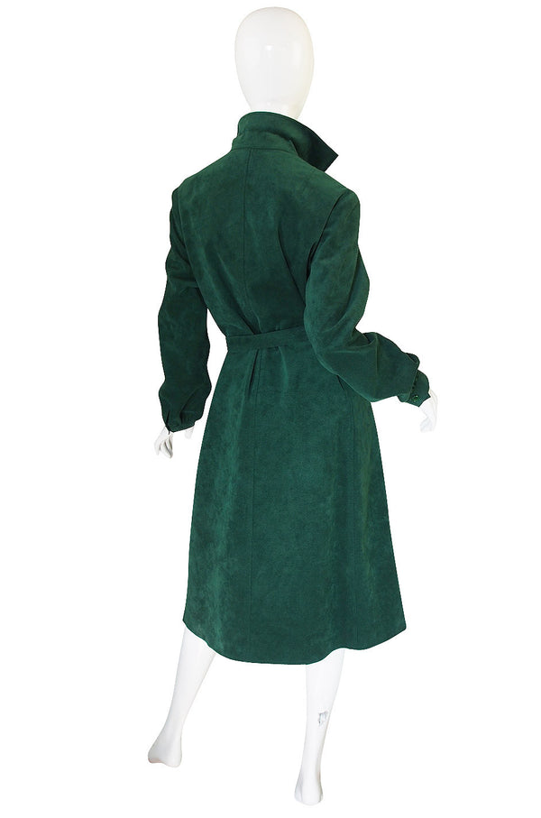 1972 Emerald Green Halston Ultrasuede Dress