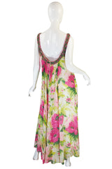 Extraordinary 1960s Sequin, Bead & Silk Chiffon Dress