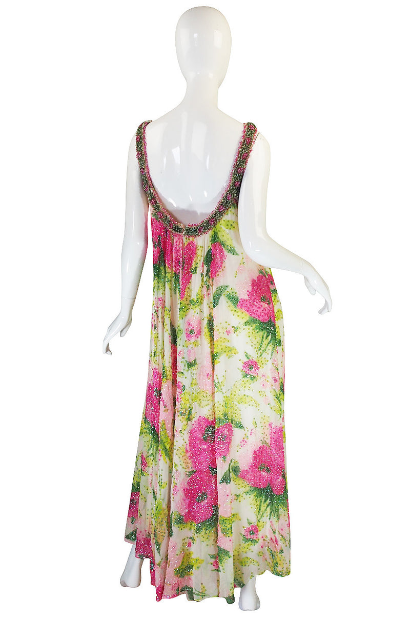 Extraordinary 1960s Sequin, Bead & Silk Chiffon Dress – Shrimpton Couture