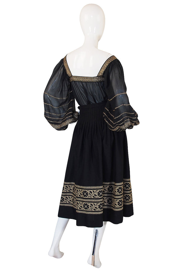 S/S 1977 Yves Saint Laurent Peasant Top & Skirt