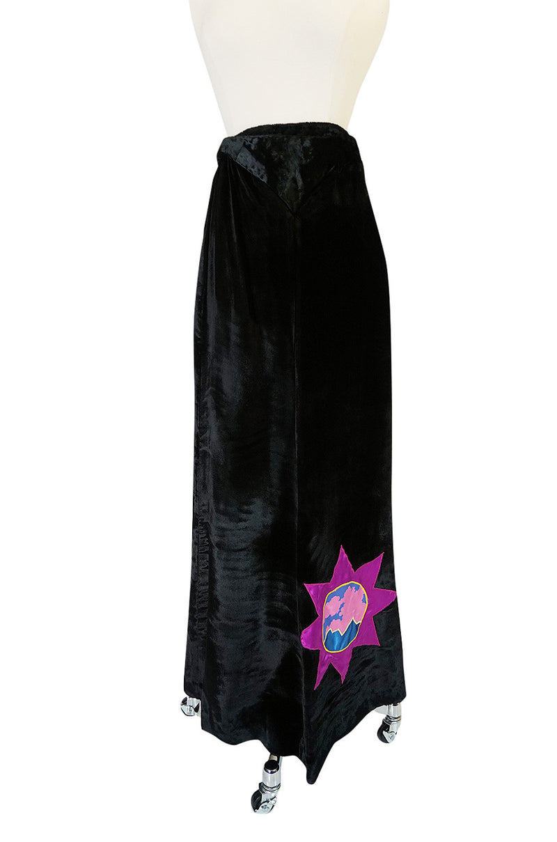 c1969 Astrid Lundstrom's Mr Freedom Velvet Applique Skirt