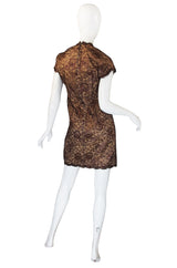1980s Fine Geoffrey Beene Iridescent Lace Dress