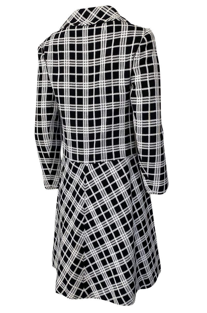 Spring 1970 Diorling by Christian Dior Numbered Mod Black & White Check Coat