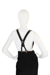 c.1994 Iconic Black and White Chanel Logo Suspenders
