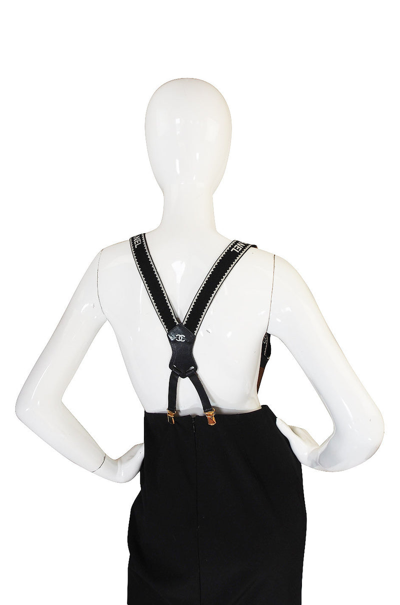 c.1994 Iconic Black and White Chanel Logo Suspenders – Shrimpton