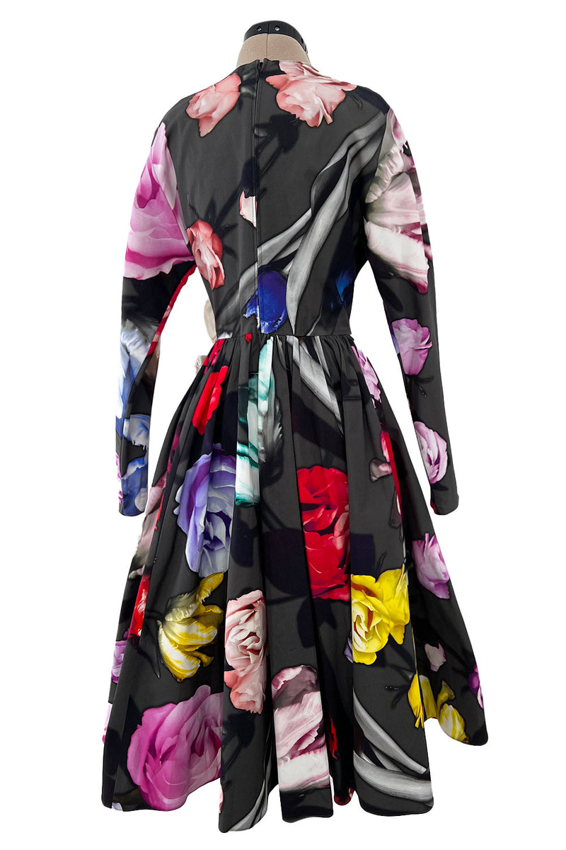Gorgeous Fall 2019 Prada Cotton Floral Dress with Elaborate Floral Applique
