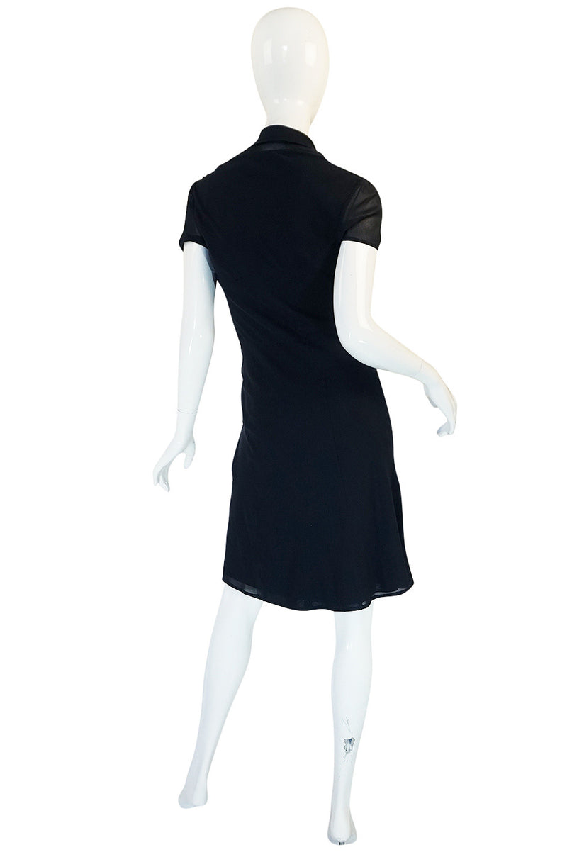 c1968 Guy Laroche Haute Couture Navy Silk Dress Ensemble