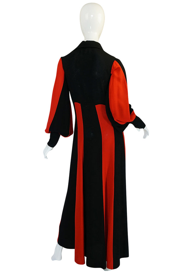 1960s Ossie Clark for Alice Pollock Red & Black Stripe Dress