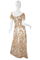 1960s Jean Louis Bead & Embroidery Silk Gown