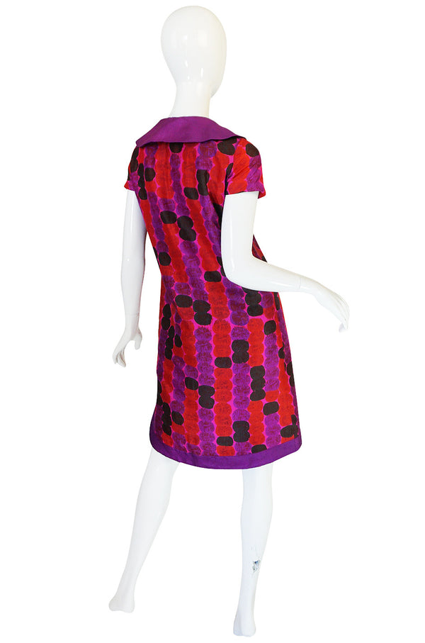 1960s Pierre Cardin for Takashimaya Silk Print Dress