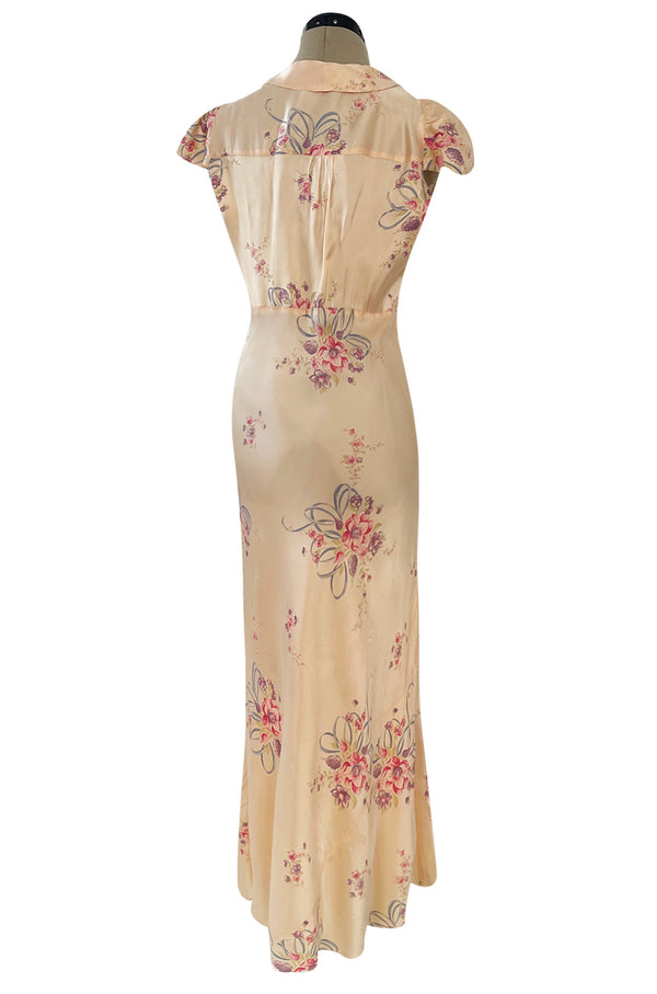 Cutest 1940s Fruit of the Loom Silky Rayon Floral Print Lingerie Dress