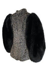 Fall 1992 Yves Saint Laurent Incredible Huge Sleeves Faux Fur Jacket