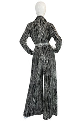 Fabulous 1970s Lanvin Graphic Print Jersey Jumpsuit