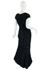 Recent Elie Saab Fully Beaded & Sequinned Black Dress