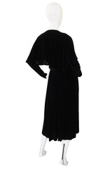 1990s Calvin Klein Velvet Wrap Top & Skirt