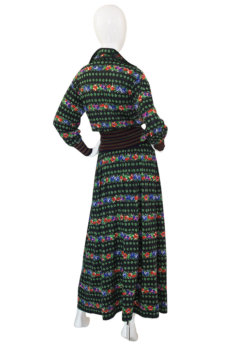1970s Floral Missoni Maxi Skirt and Top Set