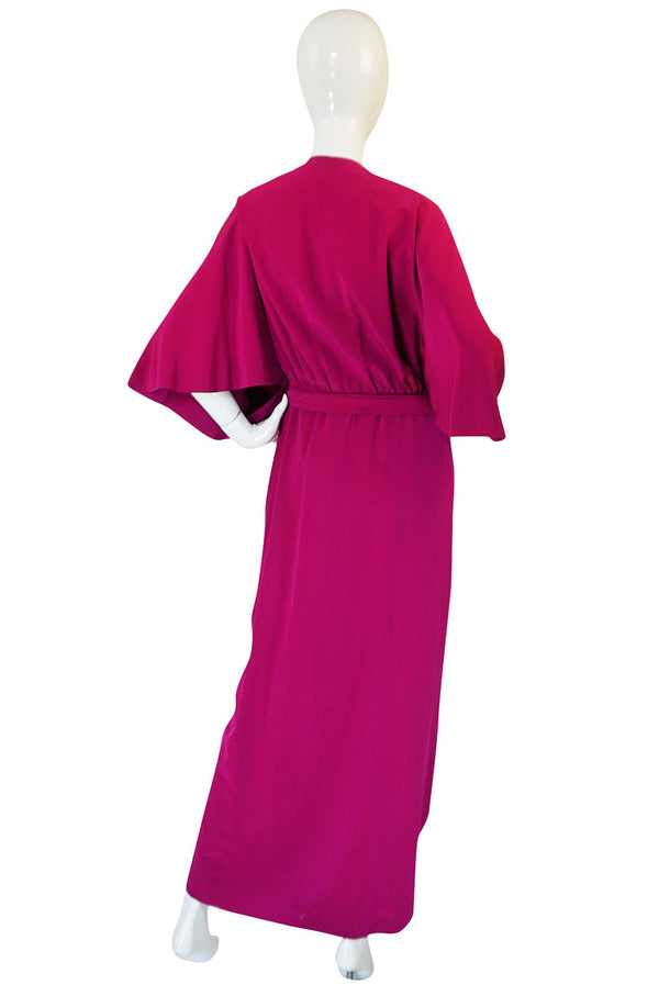 1960s Jean Patou Numbered Haute Couture Draped Silk Dress