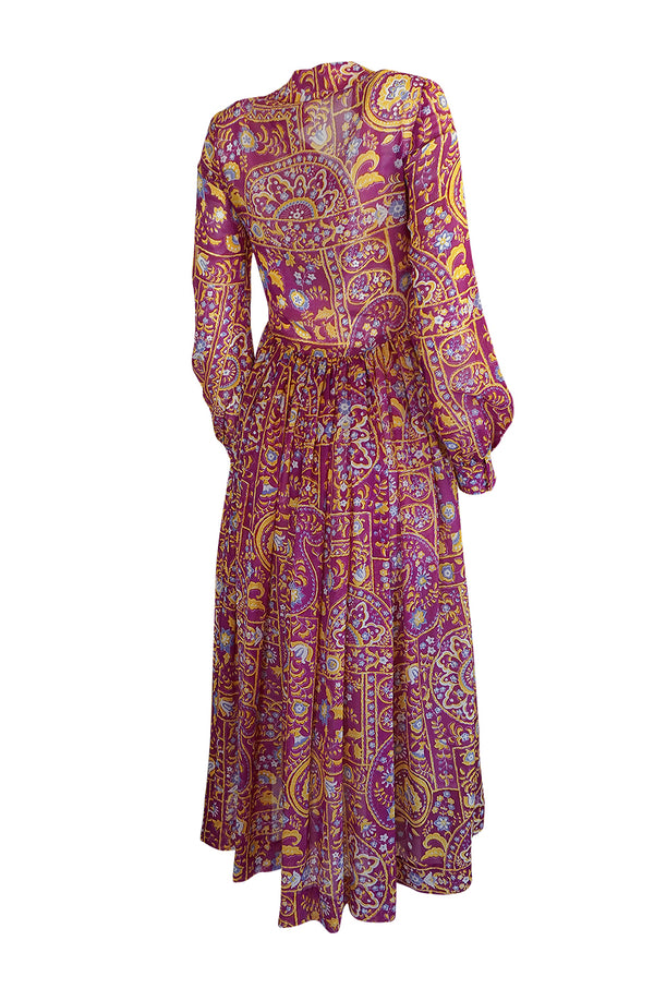 Vogue Documented 1970 Teal Traina Plunge Front Dress