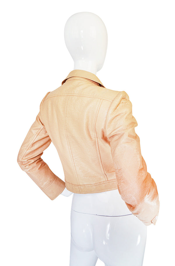 Documented 1971-1972 Andre Courreges Vinyl Crop Jacket in Buff