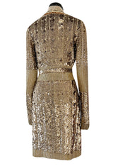 Highly Documented Fall 2006 Gucci by Frida Giannini Runway Gold Sequin Mini Dress