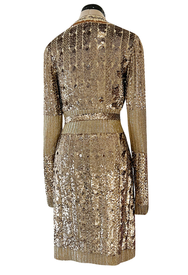 Highly Documented Fall 2006 Gucci by Frida Giannini Runway Gold Sequin Mini Dress Highly Documented Fall 2006 Gucci by Frida Giannini Runway Gold Sequin Mini Dress
