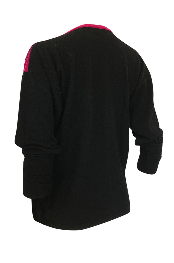 1980s Givenchy Cashmere Sweater & Scarf w Bead & Sequin Detailing