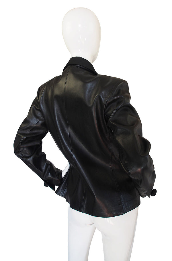 1980s Yves Saint Laurent Leather Le Smoking