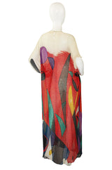 1970s Beaded Silk Hanae Mori Caftan