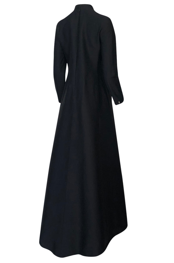 Fall 2013 Valentino Runway Finale Long Sleeve Simple & Graceful Black Dress