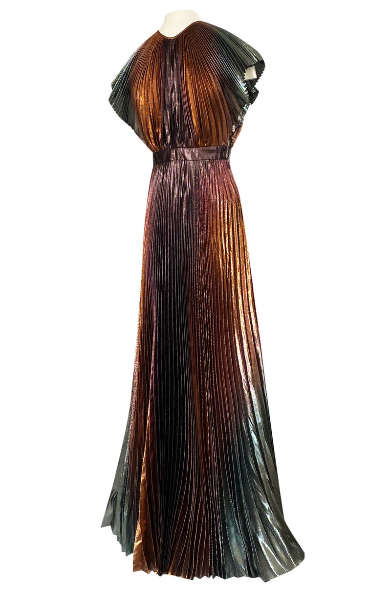 Resort 2019 Givenchy by Clare Waight Keller Metallic Pleated Lame Dres ...