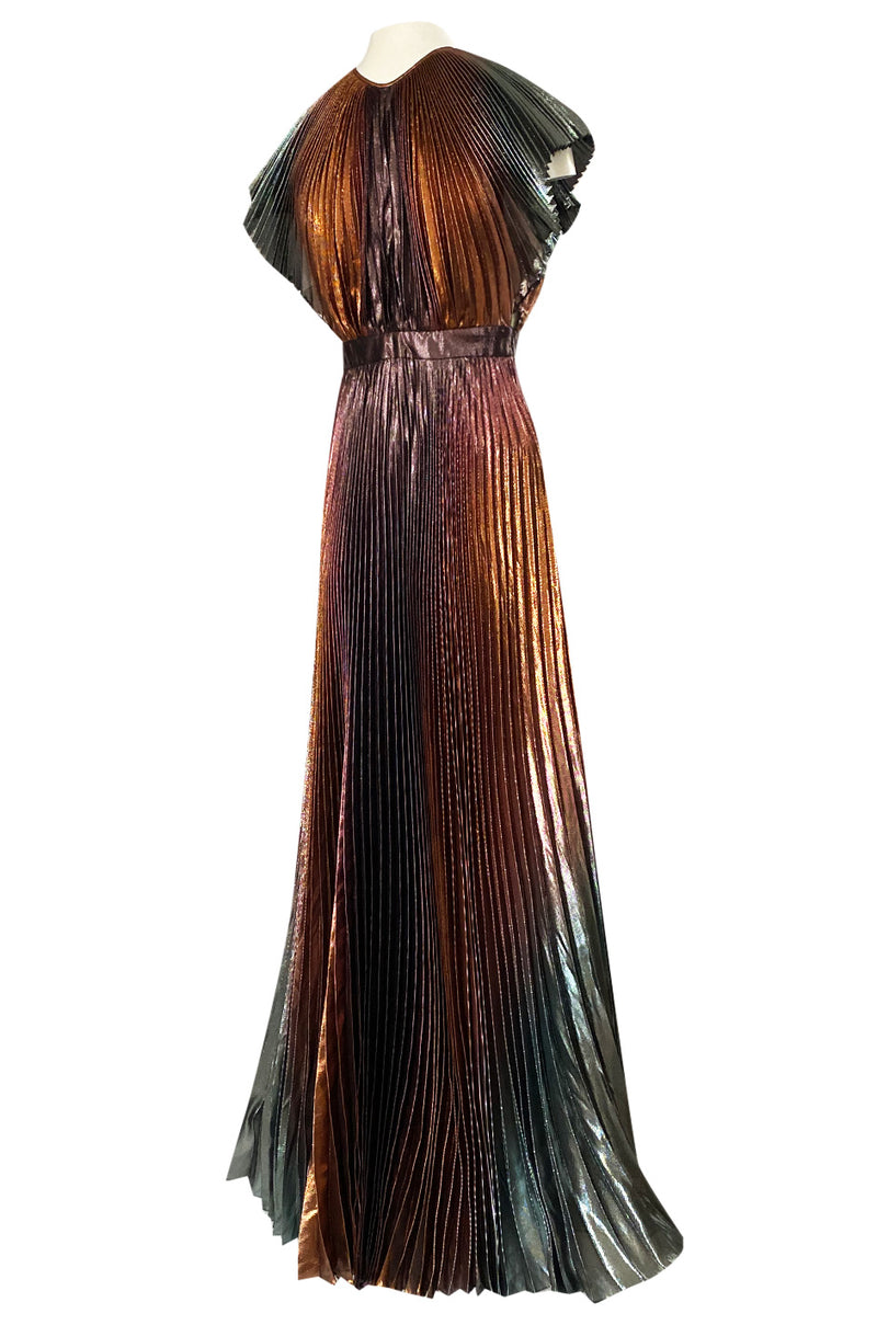 givenchy metallic pleated dress Pleated gowns dresses