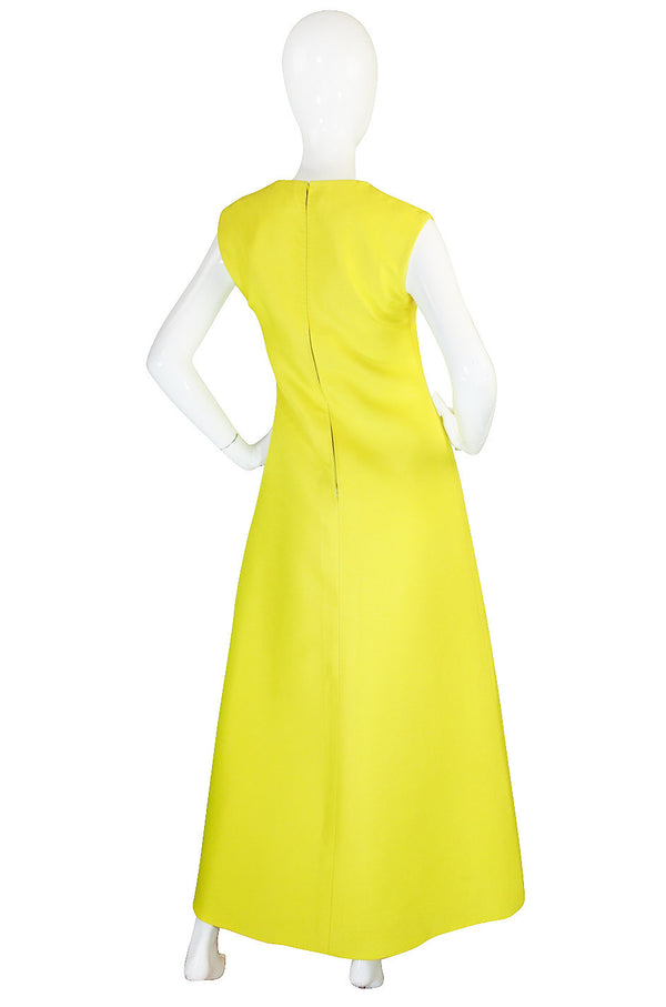 Rare 1960s Custom Sculptural Yellow Givenchy Gown