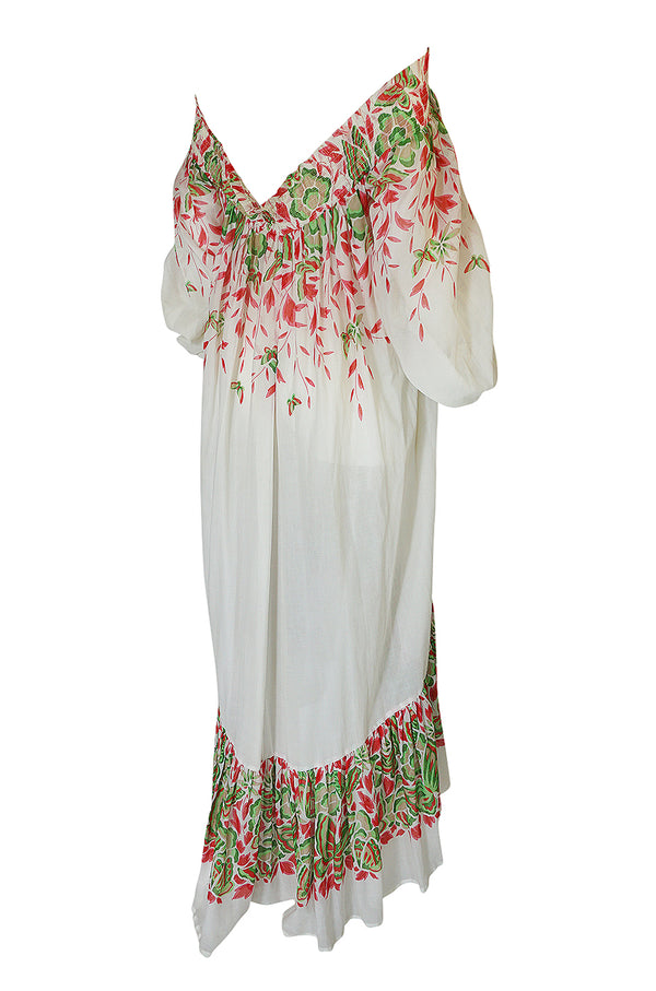 Spring 1978 Yves Saint Laurent Off Shoulder Voluminous Smock Dress