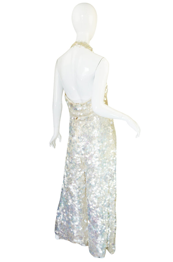 c1967 Couture Donald Brooks Silk and Pailettes Jumpsuit