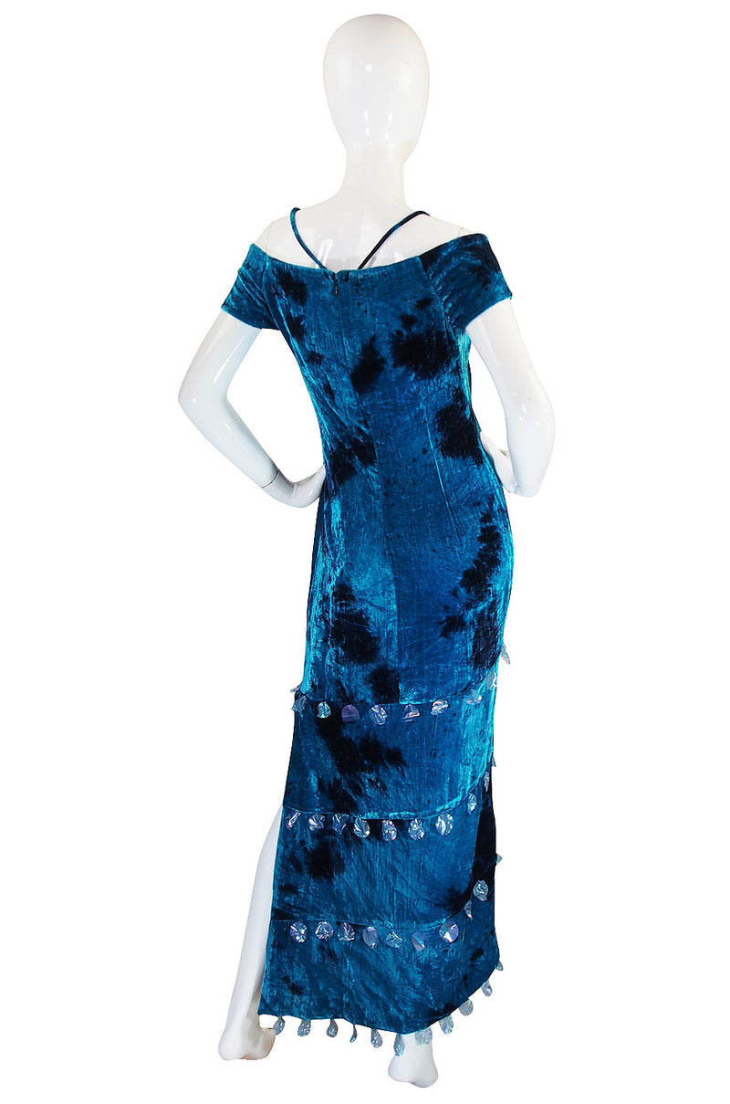1990s Romeo Gigli Velvet & Disc Dress & Clutch