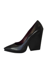 A/W 2012 Celine Black Pointed Wedge Pump 38