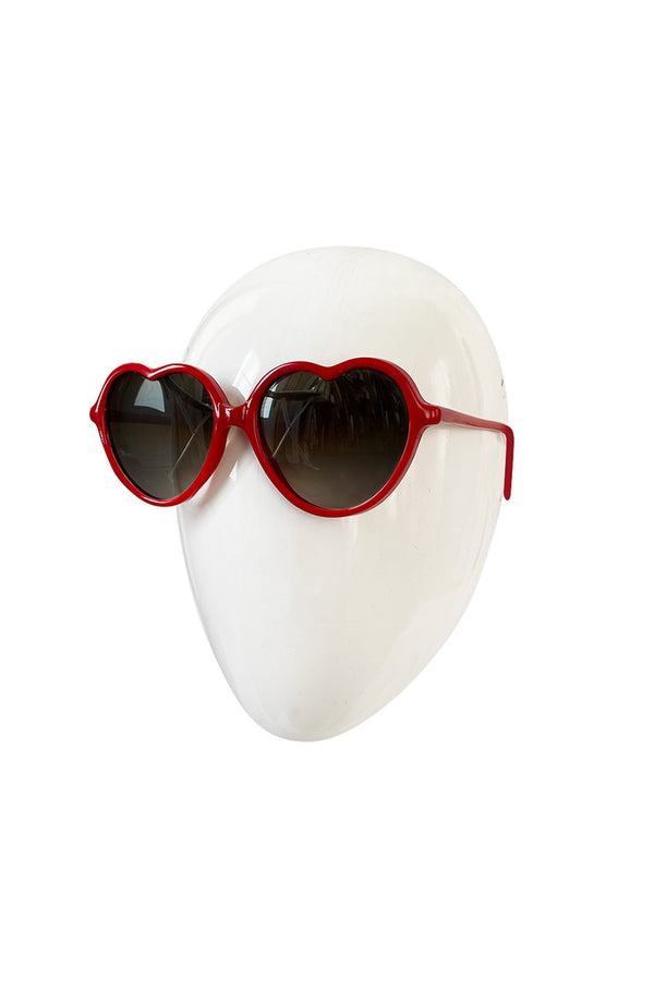 Vintage Big Red Heart Sunglasses w Mirrored Graduated Lenses