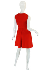1960s Geoffrey Beene Boutique Red Linen Dress