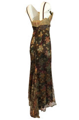 F/W 1995 Christian Lacroix Stunning Metallic Gold & Copper Lace Dress
