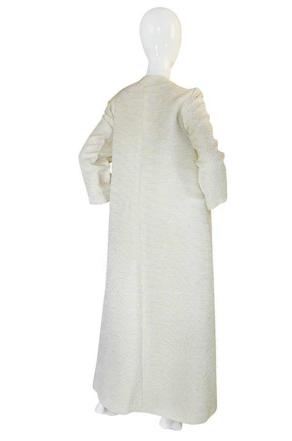 Regal 1960s Cream & Gold Thread Evening Opera Coat