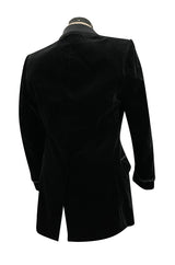 Unbelievable Vintage Turnbull & Asser Men's Black Velvet Smoking Jacket w Braided Silk Cord