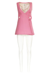 Fall 1969 Andre Courreges Haute Couture Pink Micro Mini Dress or Tunic