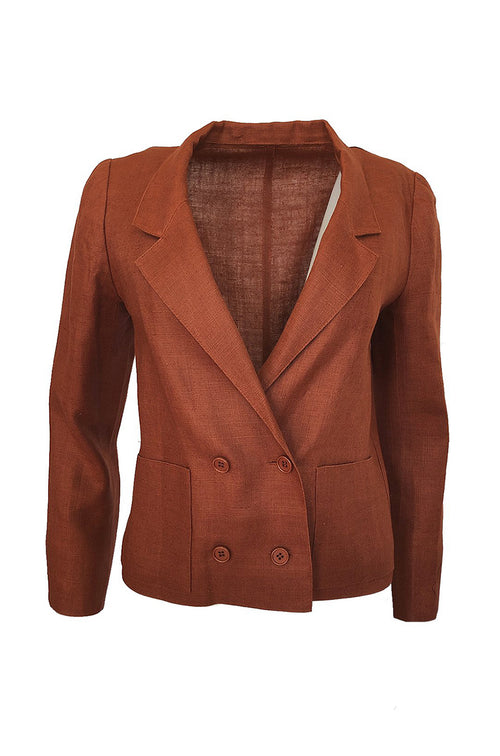 Spring 1981 Christian Dior by Marc Bohan Haute Couture Ochre Linen Jacket