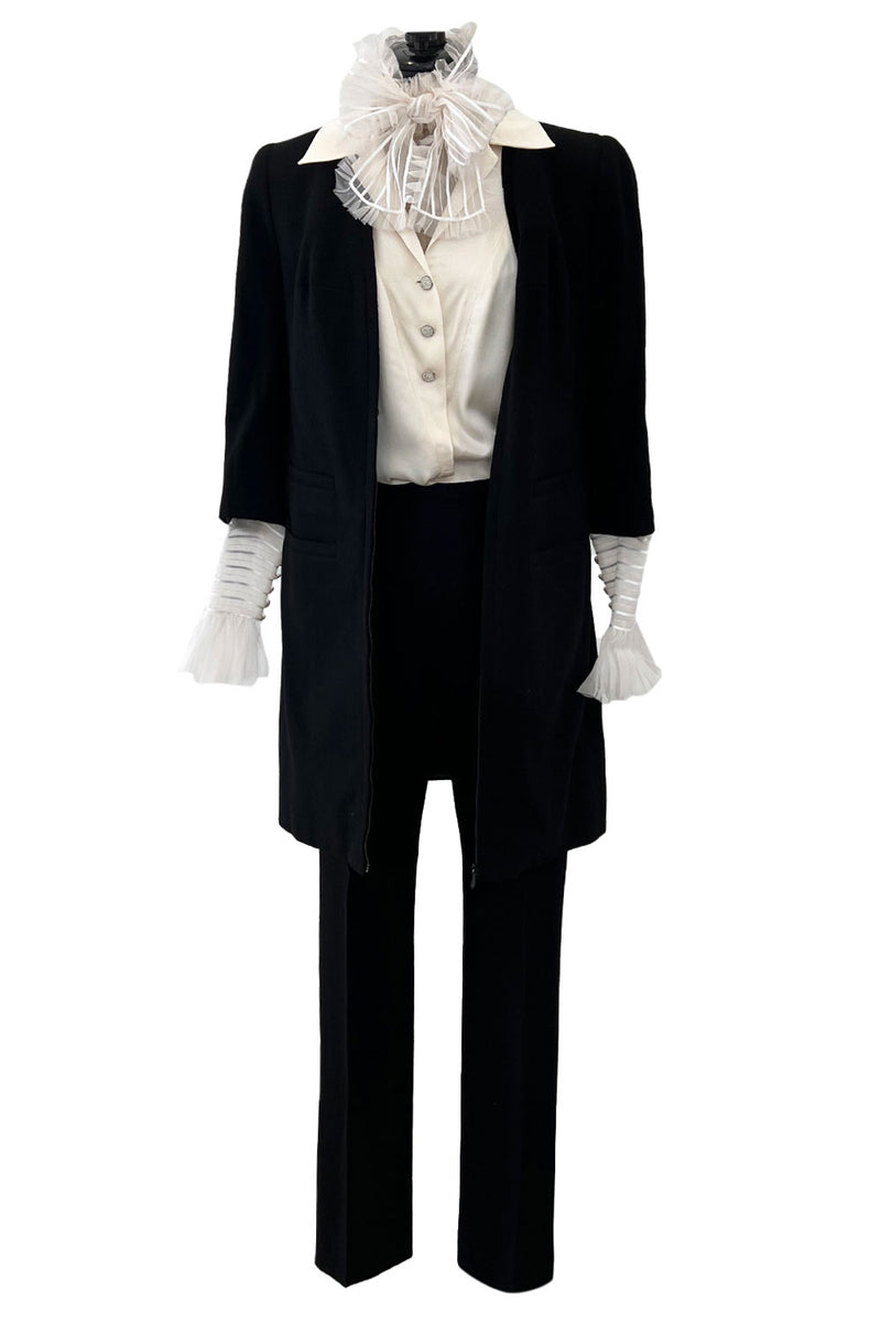 Spring 2006 Chanel by Karl Lagerfeld Haute Couture Pant Set w Detachable Collar & Sleeves