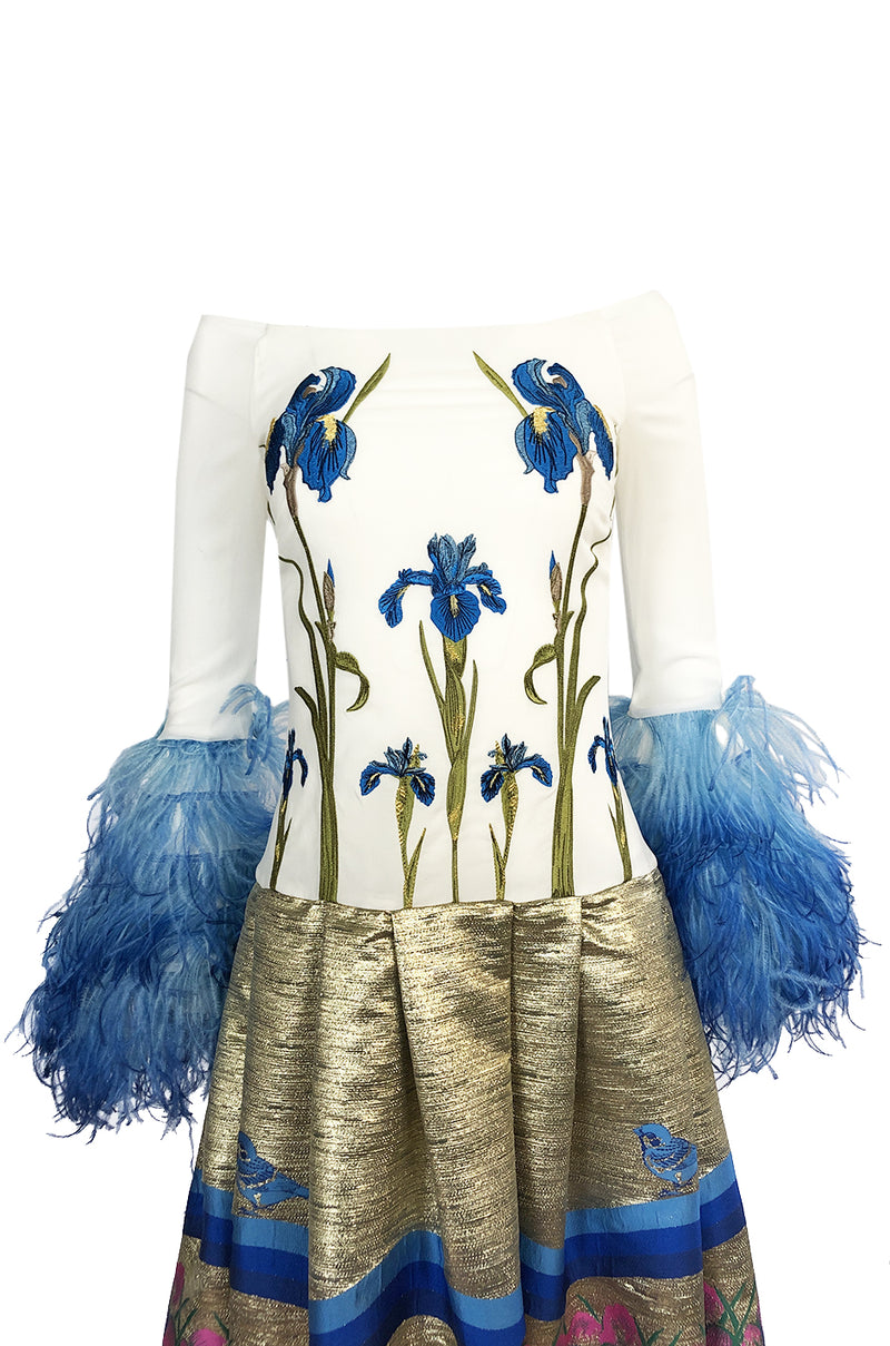 Spring 2018 Vivetta Floral Embroidery, Feather Cuff & Metallic Brocade Shrimpton Couture Spring 2018 Vivetta Floral Embroidery, Feather Cuff & Metallic Brocade Shrimpton Couture