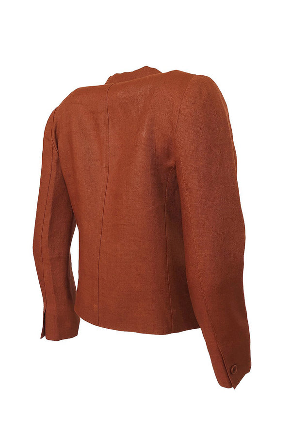 Spring 1981 Christian Dior by Marc Bohan Haute Couture Ochre Linen Jacket